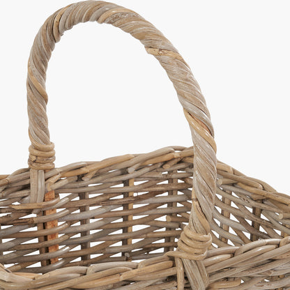 Grey Kubu Rattan Stair Basket - Large