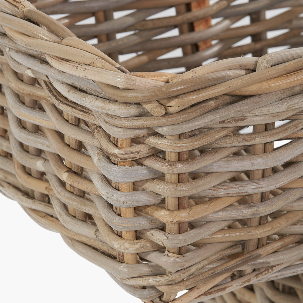 Grey Kubu Rattan Stair Basket - Large
