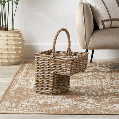 Grey Kubu Rattan Stair Basket - Large