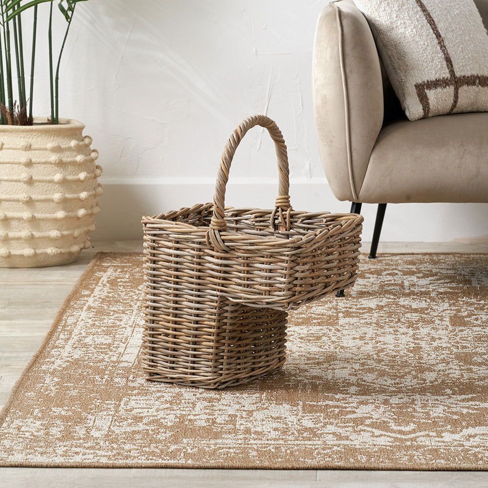 Grey Kubu Rattan Stair Basket - Large