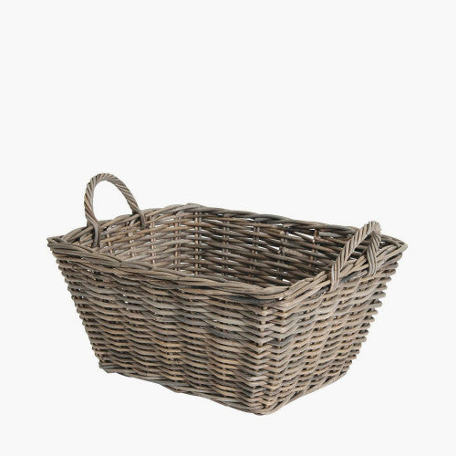 Bali Grey Kubu Rectangular Storage Basket with Handles