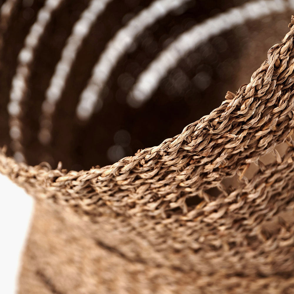 Set of 3 Seagrass Natural Round Baskets