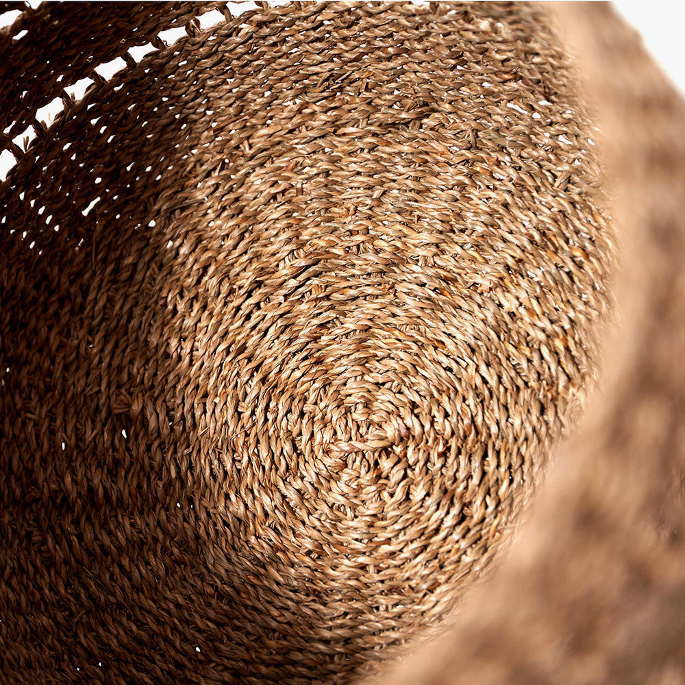 Set of 3 Seagrass Natural Round Baskets