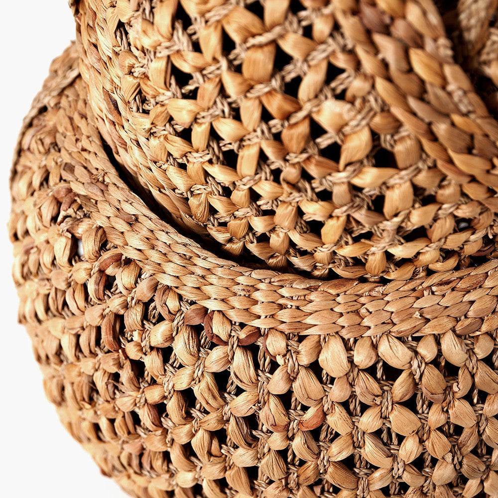 Set of 3 Water Hyacinth Round Handled Baskets