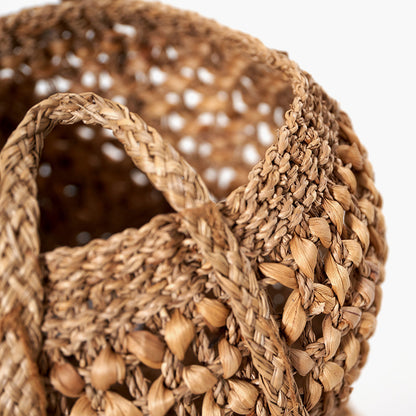 Set of 3 Water Hyacinth Round Handled Baskets