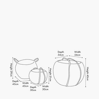 Set of 3 Water Hyacinth Round Handled Baskets