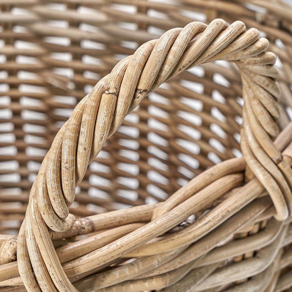 Set of 2 Grey Kubu Log Baskets with Handles