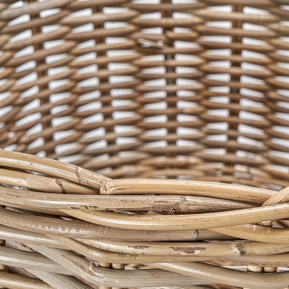 Set of 2 Grey Kubu Log Baskets with Handles