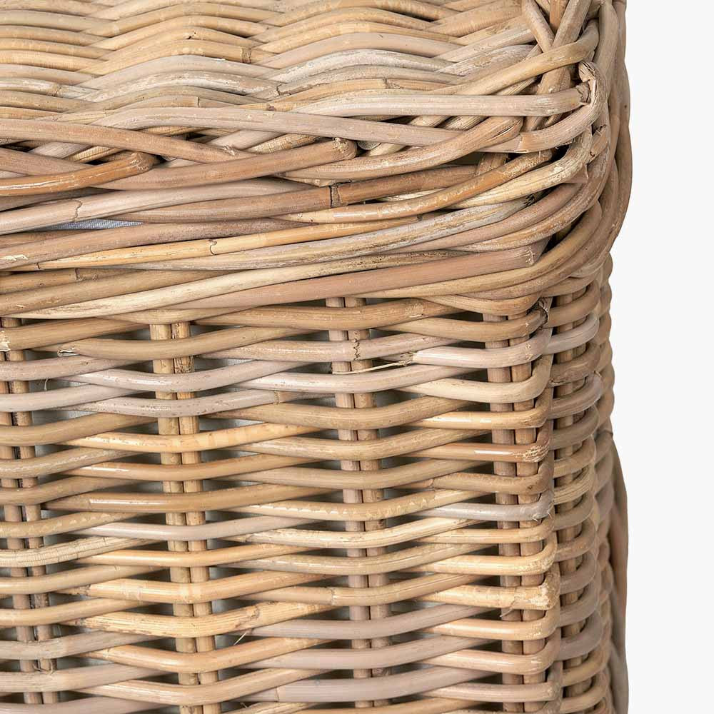 Set of 2 Grey Kubu Rattan Rectangular Linen Laundry Basket Hampers