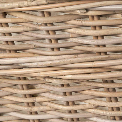 Grey Kubu Rattan Rectangular Lined Laundry Basket with Handles