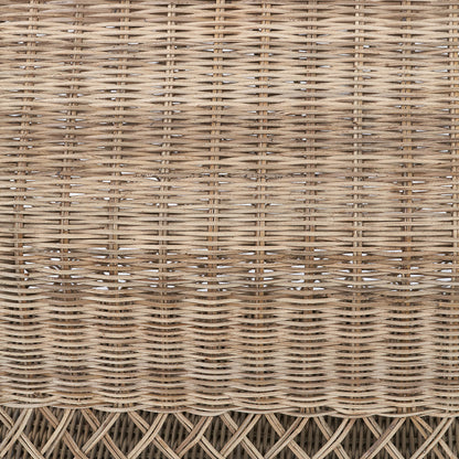Grey Rattan House Dog Basket