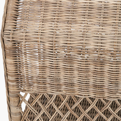 Grey Rattan House Dog Basket
