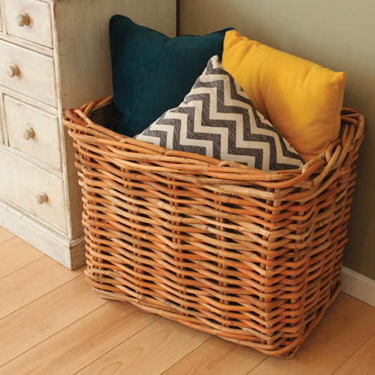 Wovenhill Bamboo Rattan Rectangle Log Basket