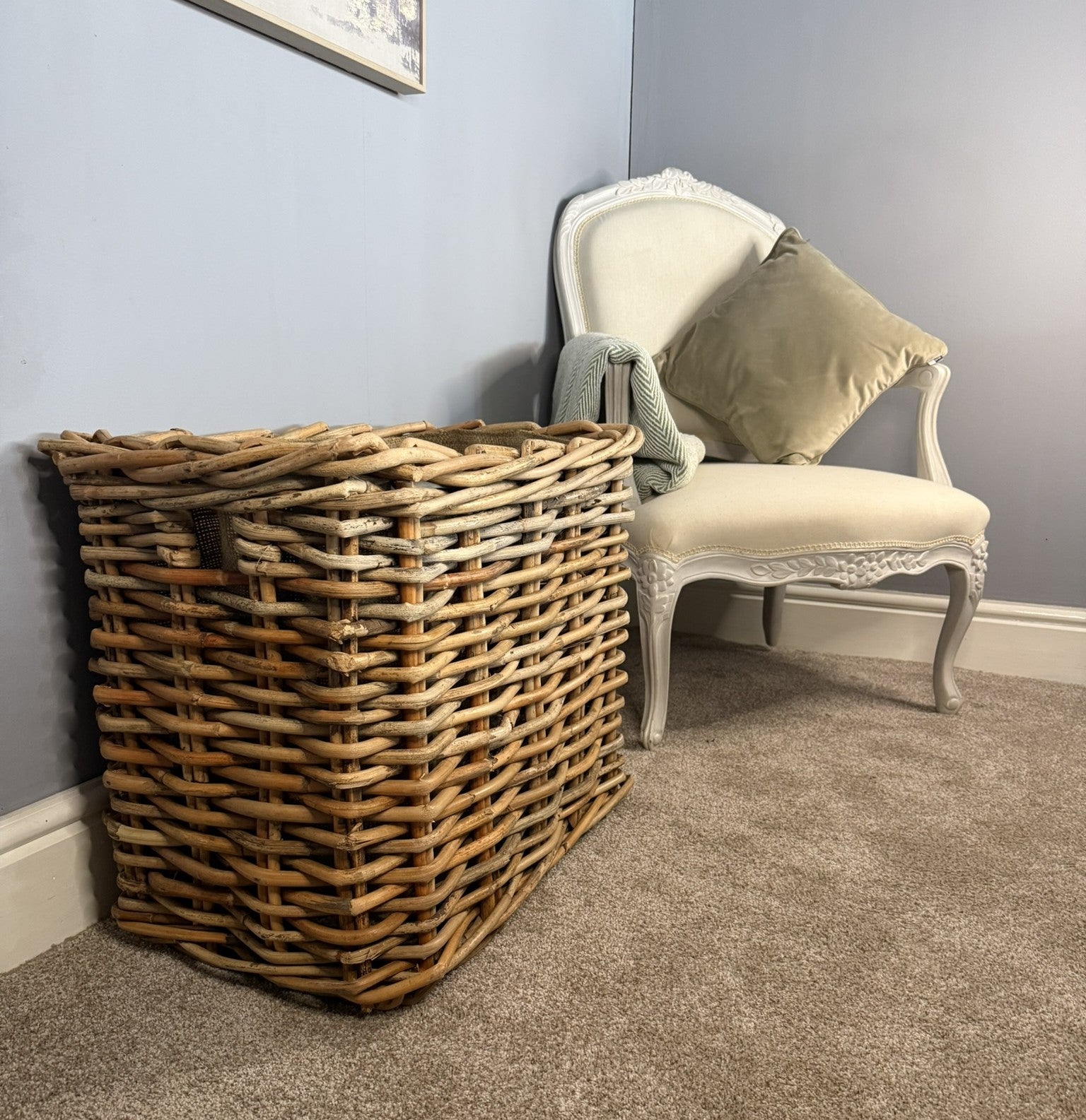 Bamboo Rattan Rectangle Log Basket