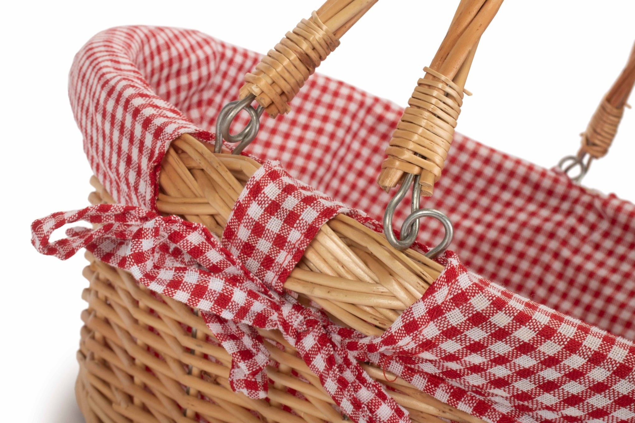 Large Swing Handle Shopper With Red & White Checked Lining