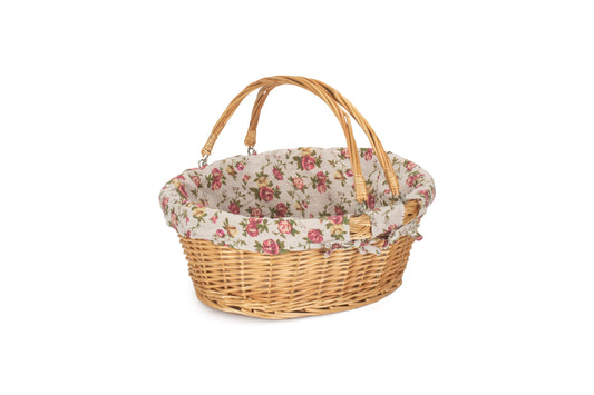 Large Swing Handle Shopper With Garden Rose Lining