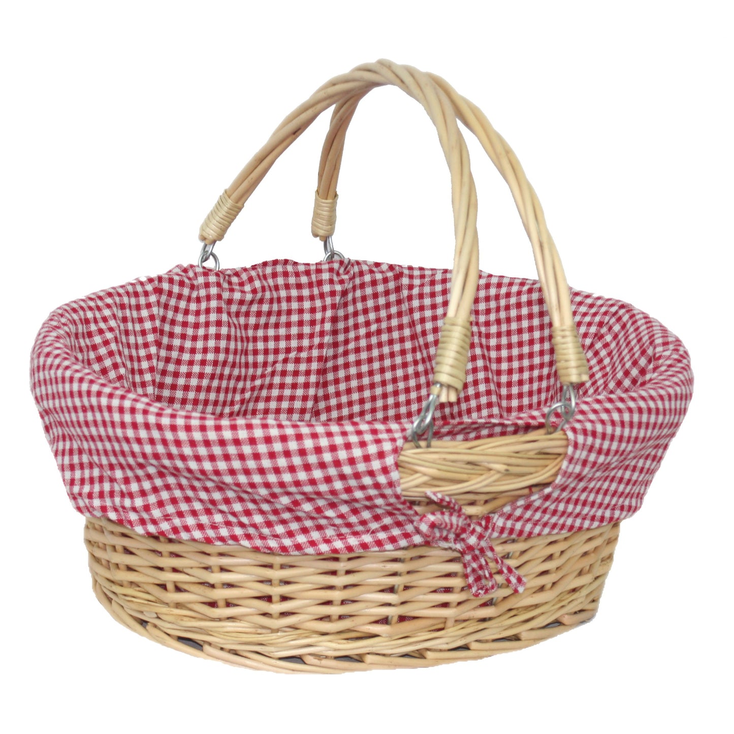 Medium Swing Handle Shopper With Red & White Checked Lining