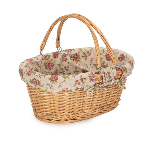 Medium Swing Handle Shopper With Garden Rose Lining
