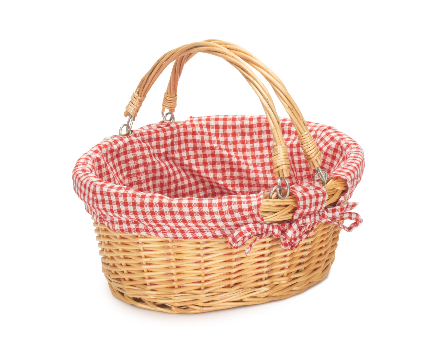 Small Swing Handle Shopper With Red & White Checked Lining