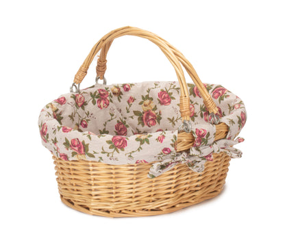 Small Swing Handle Shopper With Garden Rose Lining