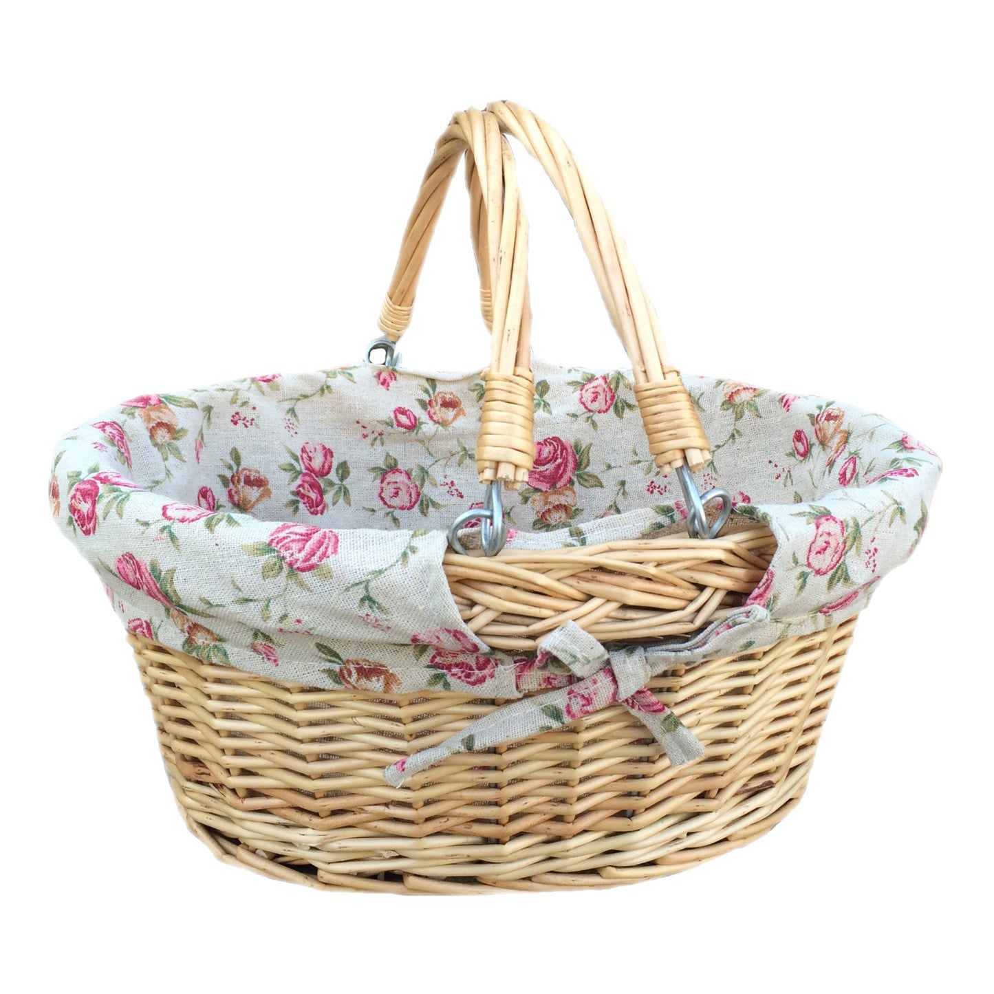 Small Swing Handle Shopper With Garden Rose Lining