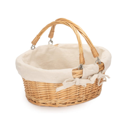 Small Swing Handled Shopper Basket with White Lining