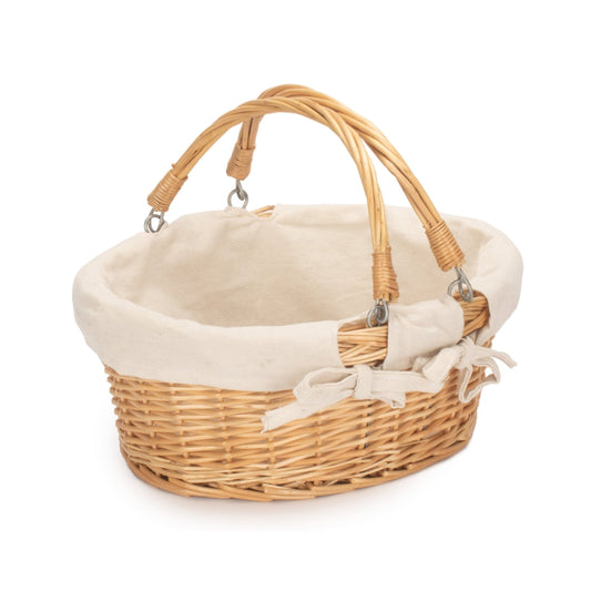 Small Swing Handled Shopper Basket with White Lining