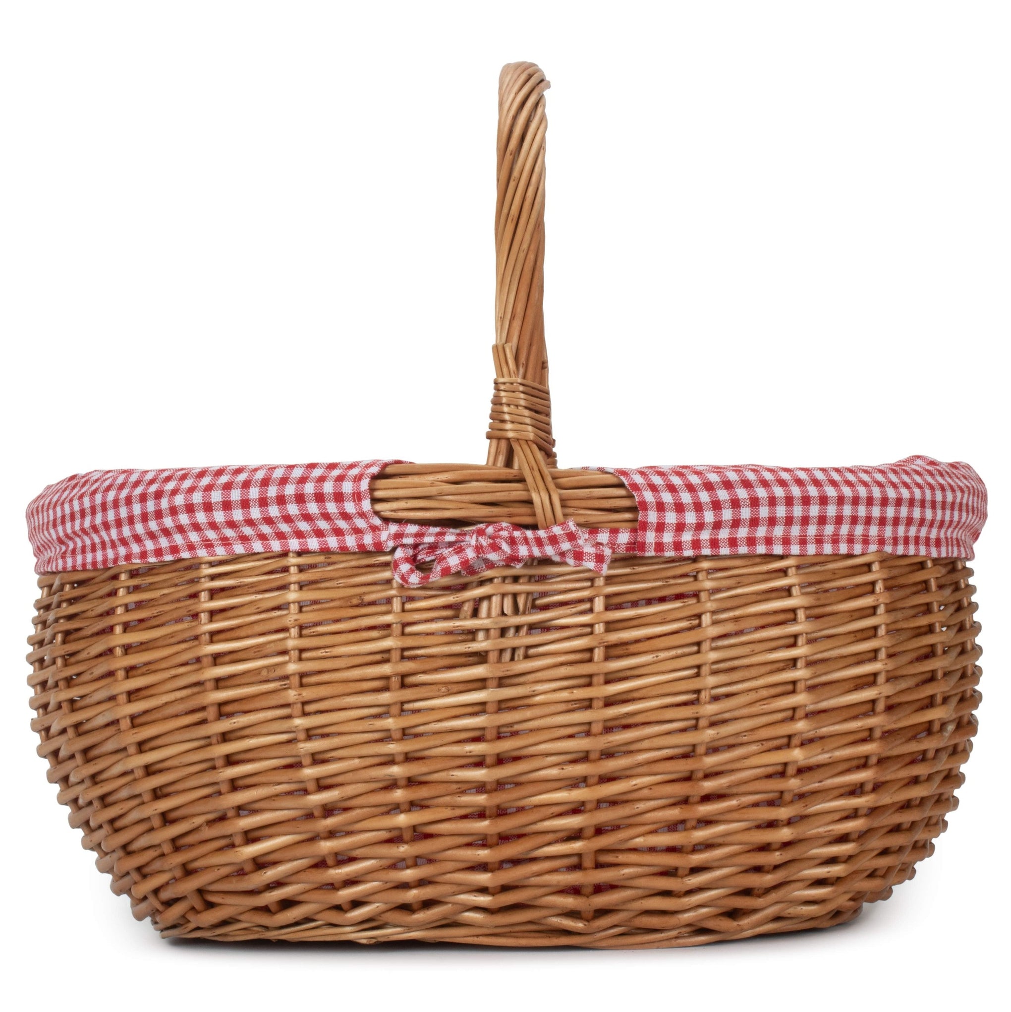 Large Deluxe Shopper Basket with Red and White Checked Lining
