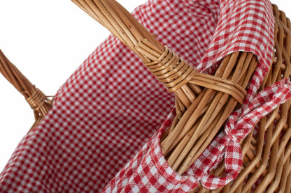 Large Deluxe Shopper Basket with Red and White Checked Lining
