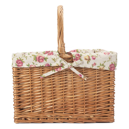 Deluxe Butcher's Basket With Garden Rose Lining