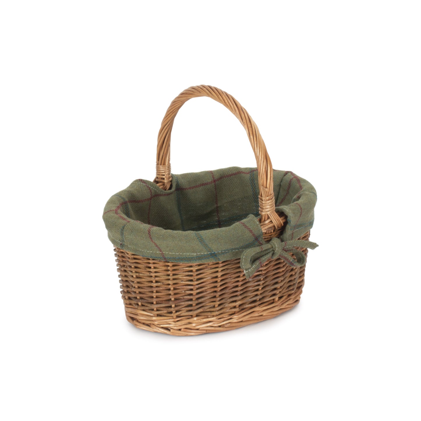 Child's Country Oval Shopper With Green Tweed Lining
