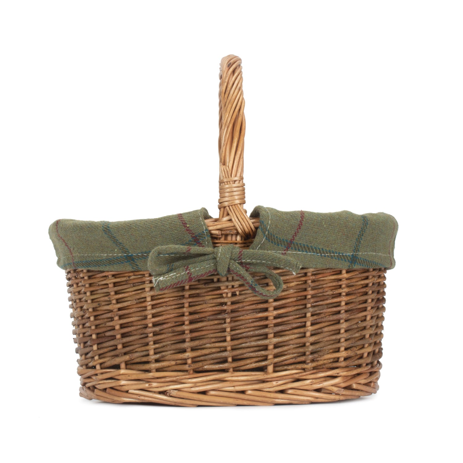 Child's Country Oval Shopper With Green Tweed Lining