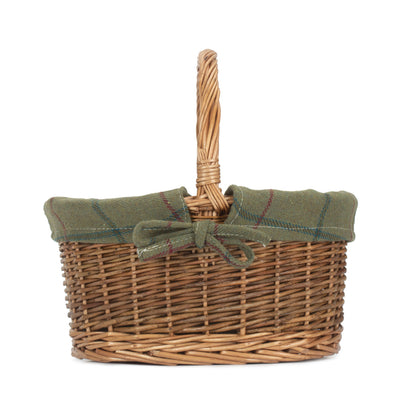 Child's Country Oval Shopper With Green Tweed Lining