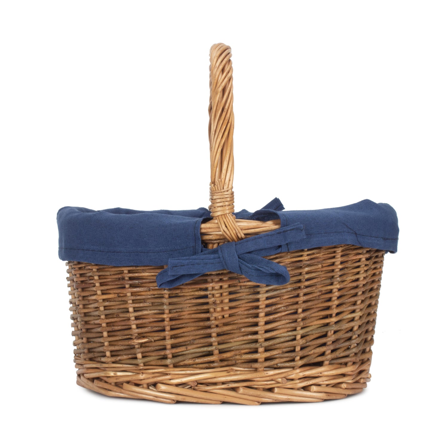 Child's Country Oval Shopper With Navy Blue Lining