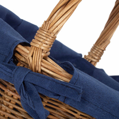 Child's Country Oval Shopper With Navy Blue Lining