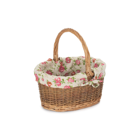 Child's Country Oval Shopper With Garden Rose Lining