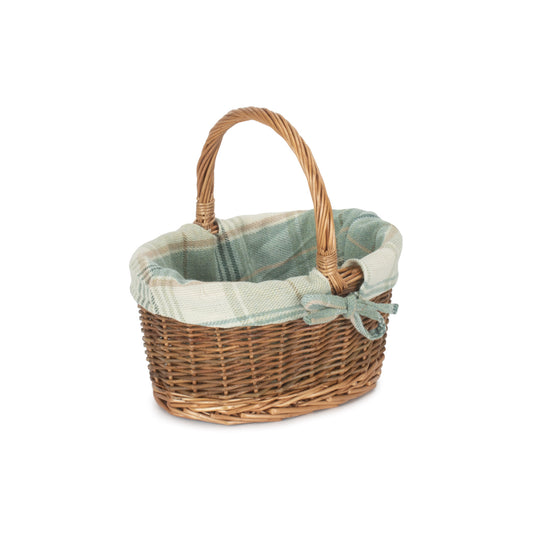 Child's Country Oval Shopper With Cream Tartan Lining
