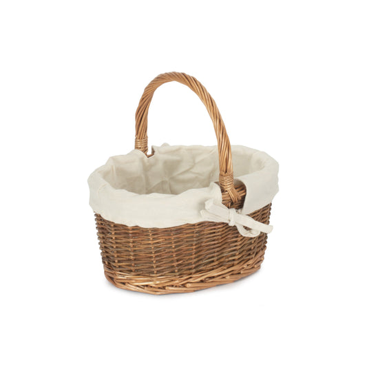 Child's Country Oval Shopper With White Lining