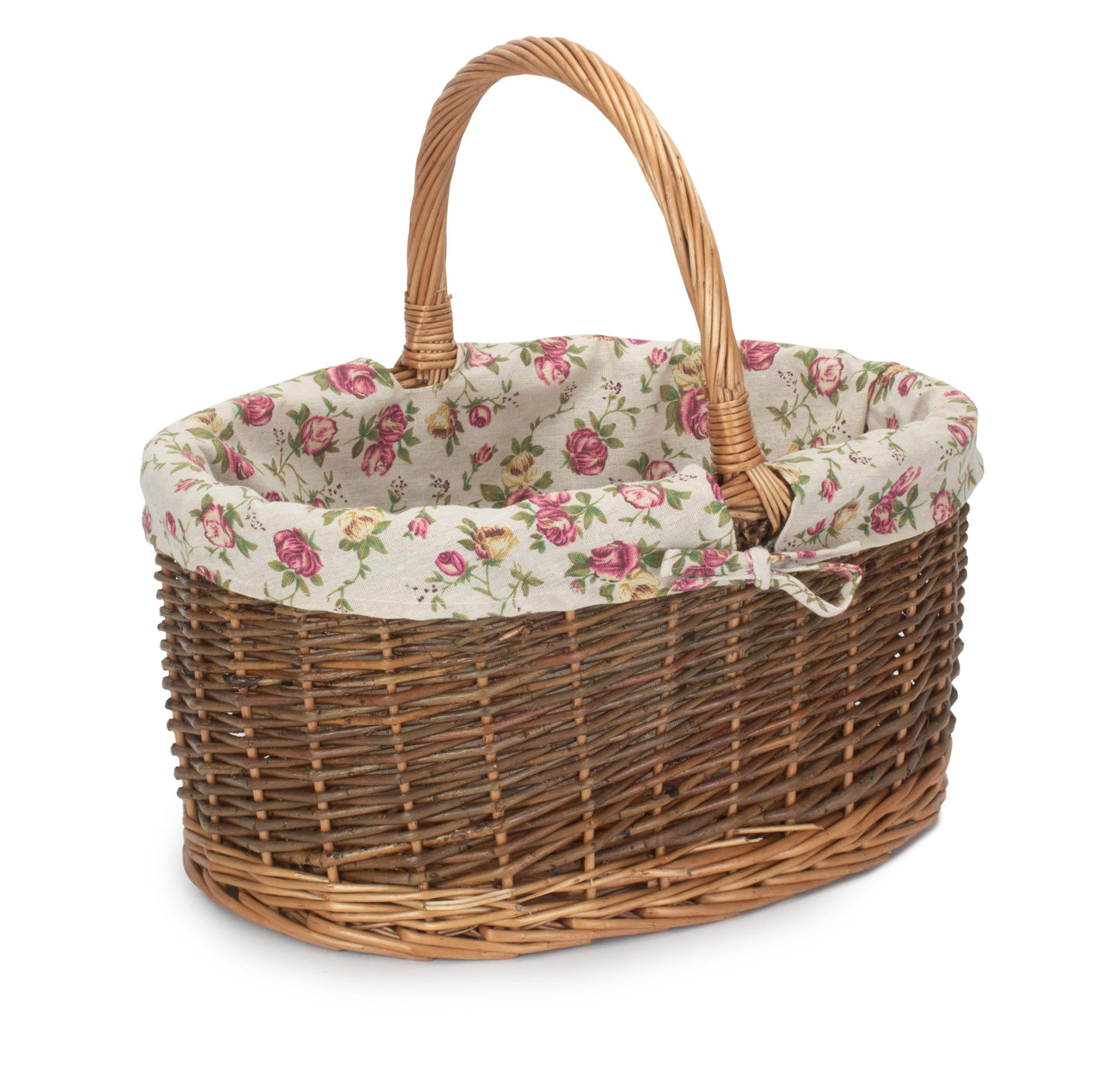 Country Oval Shopper With Garden Rose Lining