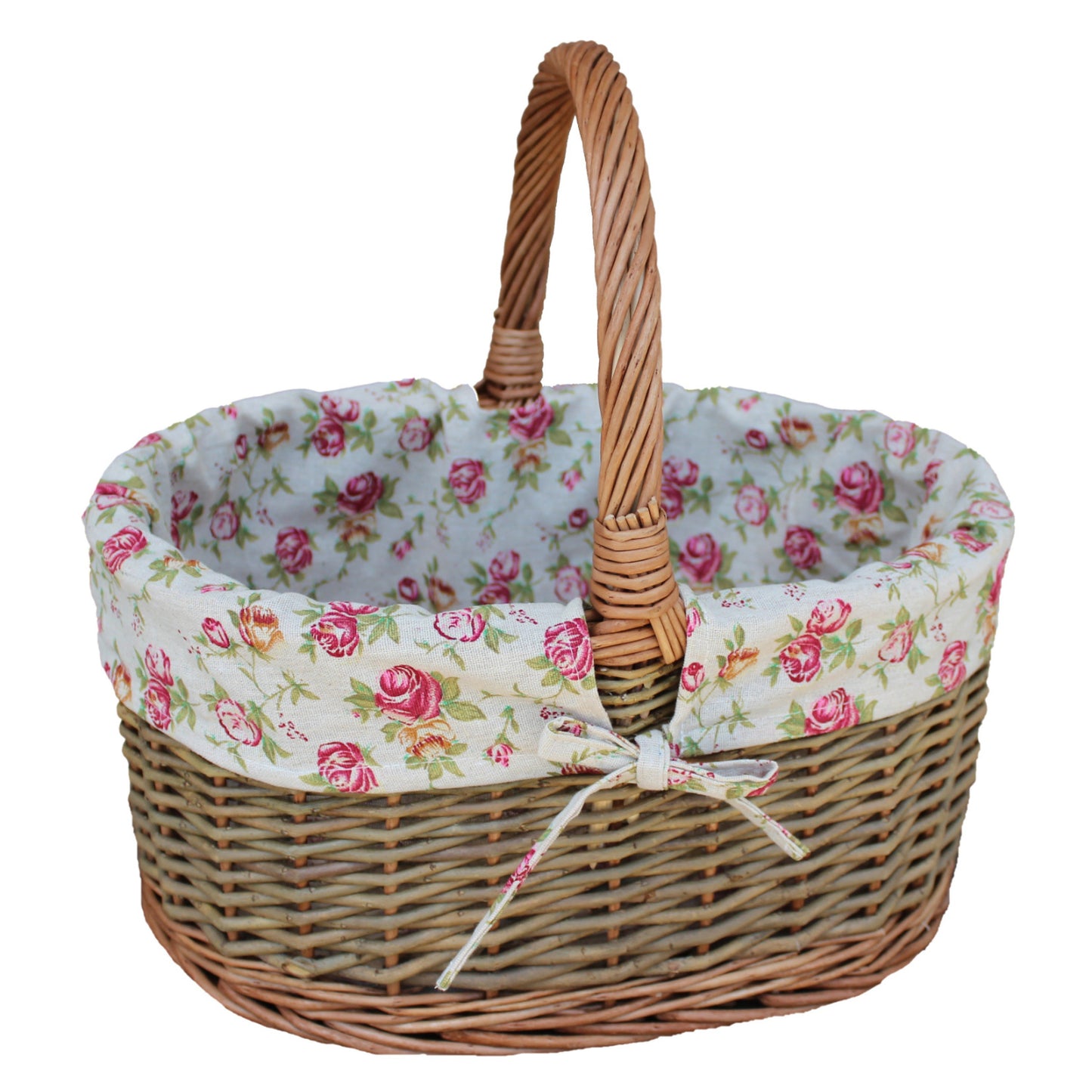 Country Oval Shopper With Garden Rose Lining