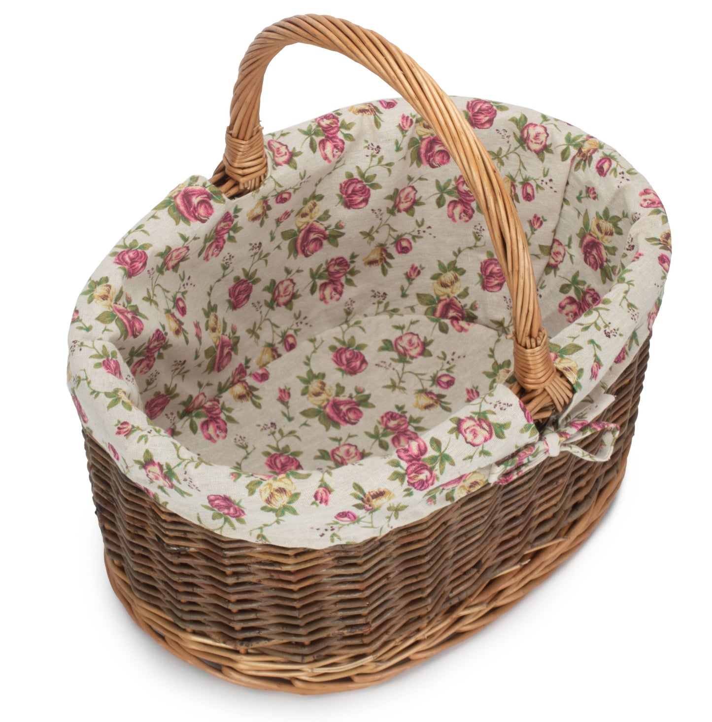 Country Oval Shopper With Garden Rose Lining