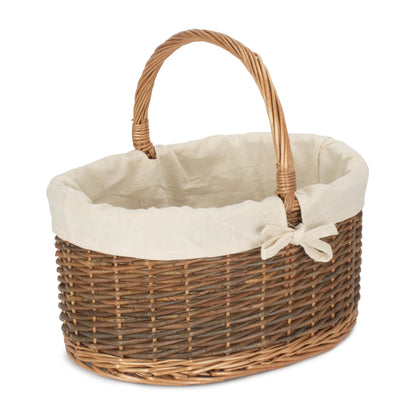 Country Oval Shopper With White Lining