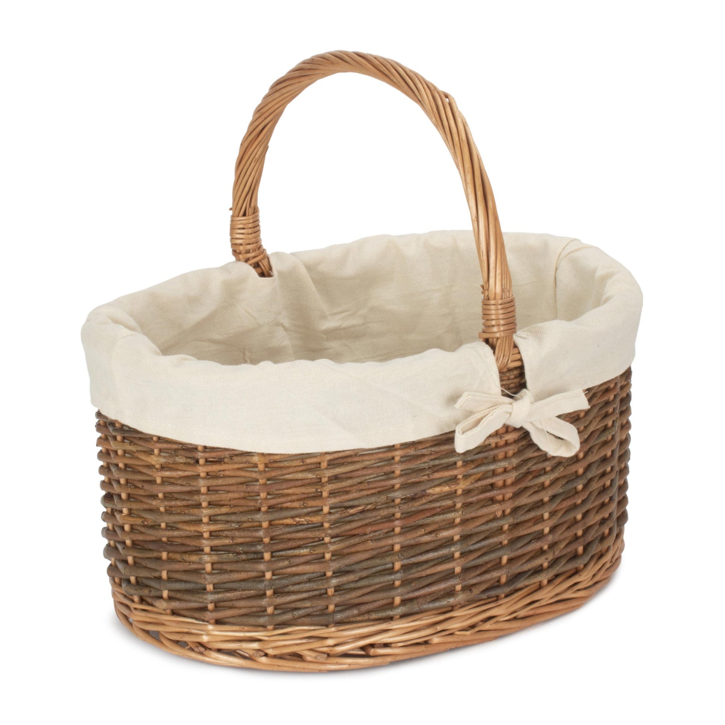 Country Oval Shopper With White Lining
