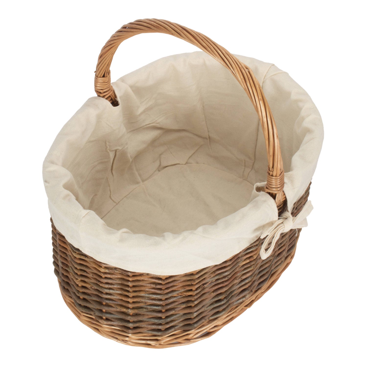 Country Oval Shopper With White Lining
