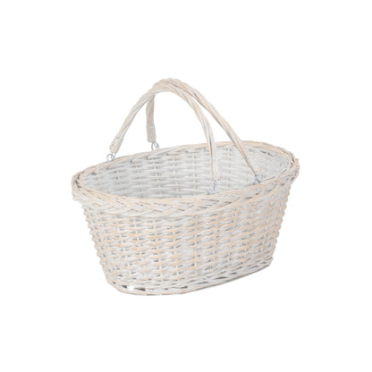 Medium White Swing Handle Shopper