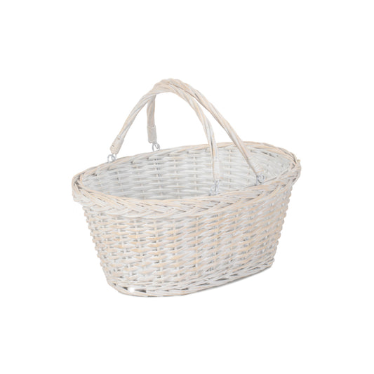 Medium White Swing Handle Shopper