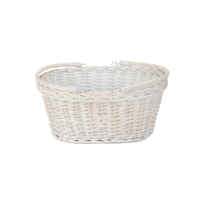 Medium White Swing Handle Shopper