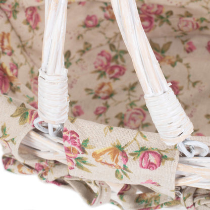 Medium White Swing Handle Shopper - Garden Rose Lining
