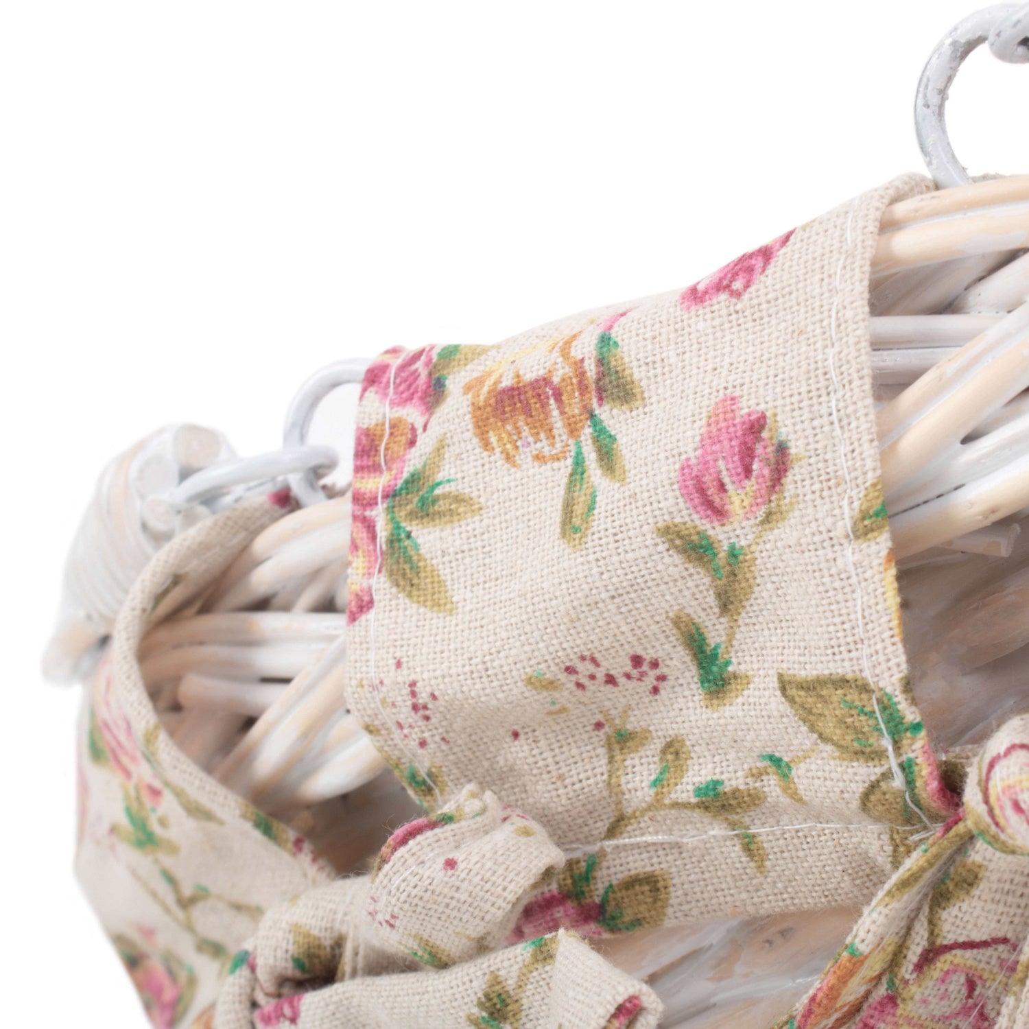 Medium White Swing Handle Shopper - Garden Rose Lining