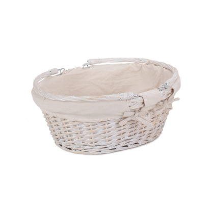 Large White Swing Handle Shopper - White Lining
